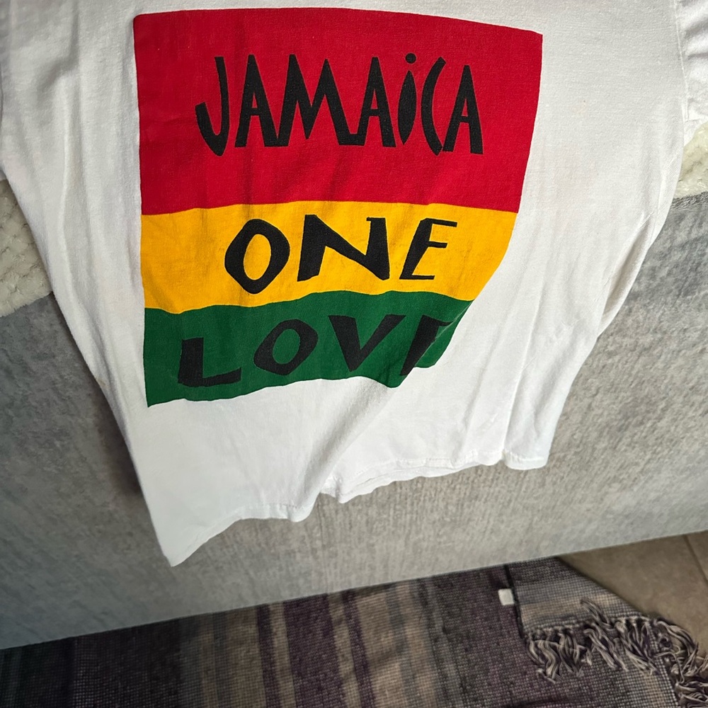 Kids Jamaica One Love Tee - White, Red, Yellow, Green